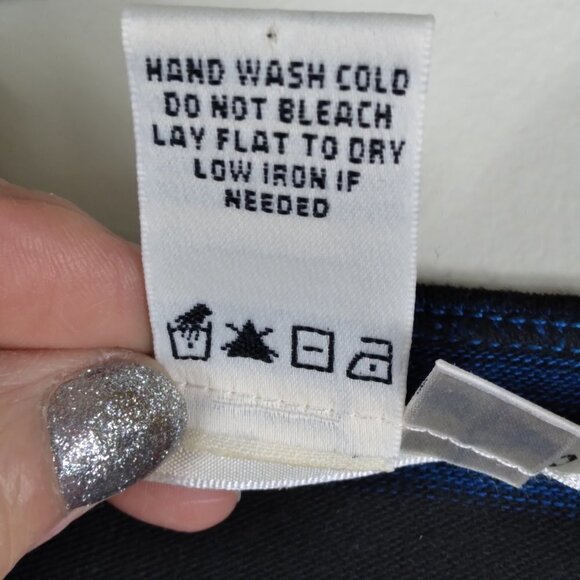 Max Studio Electric Blue&Black Striped Ruched Bodycon Sleek&Sexy Midi Dress Sz M - Picture 6 of 7